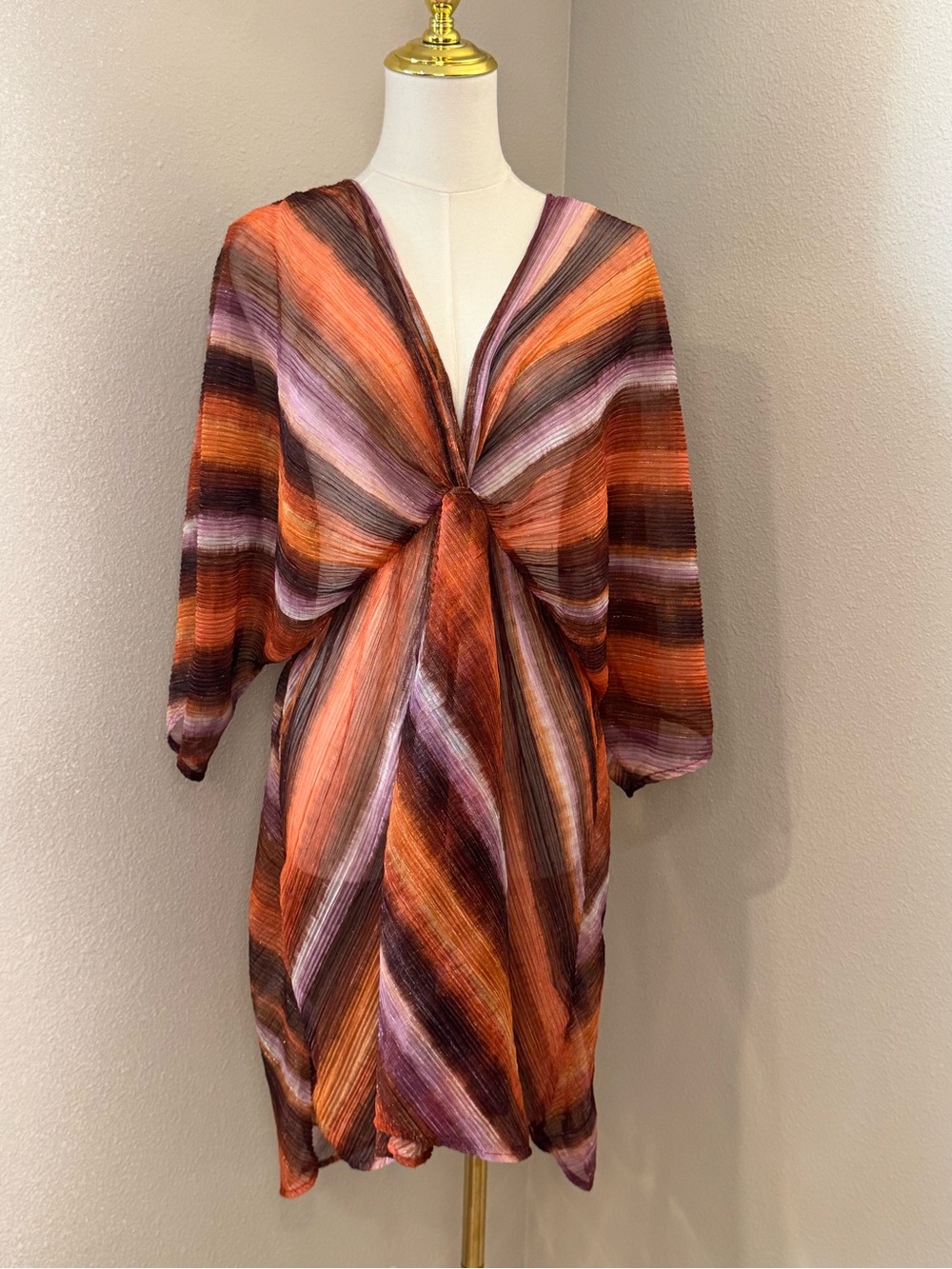 La Blanca Sunset Metallic Twist Front Cover Up Dress L/XL NWT